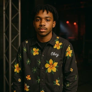 Obey - Andre The Giant Aloha Windbreaker Jacke Herren Medium Full-Zip gefüttert - Bild 1 von 6