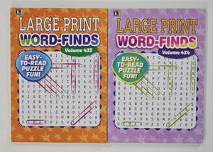 2 Large Print Word-Finds Puzzle Books Kappa Games Vol #433-434 ~ 80 Puzzles Each - Picture 1 of 5