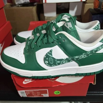 8.5 Womens/7 Mens / Nike Dunk Low ESS “Paisley Pack Green “DH4401-102 - Image 1 of 4