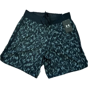 New Under Armour UA Launch 7'' Printed Shorts Mens Size Medium Black/Gray - Picture 1 of 8