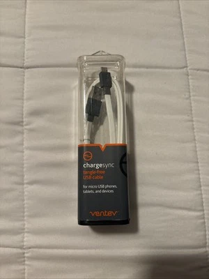 Ventev Chargesync USB to Micro Cable 3.3 ft. Brand New White - Image 1 of 3