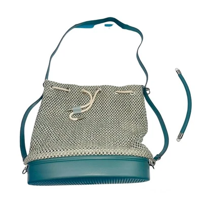 OBag Purse Tote Pocketbook Gray Blue Mesh Casual Beach Fun Summer Light - Image 1 of 4