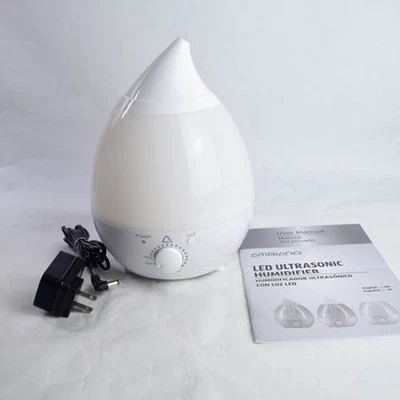 Ambiano LED Ultrasonic Humidifier Small Size White Electric Plug In Adjustable - Image 1 of 4