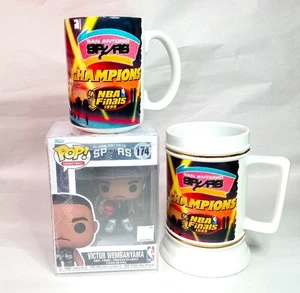 SAN ANTONIO SPURS: PIEDRA COLECCIONABLE VINTAGE, TAZA Y FUNKO POP - FINALES DE LA NBA 1999 - Imagen 1 de 7