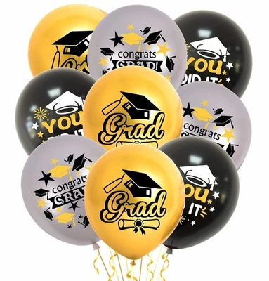 Globo de Graduación Graduación Celebración Fiesta Decoración Calidad Látex 12" 9 piezas Foto 1 de 4