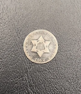 1852 Three Cent Silver Trime 3c Philadelphia Mint - Picture 1 of 6