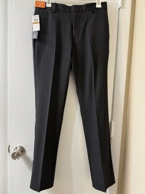 Pantalón de vestir Van Heusen protector contra manchas sin hierro elástico en 4 vías para hombre 29x32 negro nuevo con etiquetas Foto 1 de 4