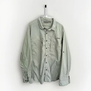 RUGGED ELEMENTS Mens Long Sleeve Guide Fish Shirt Pocket Vent Beige Gray XXL 2XL - Picture 1 of 7