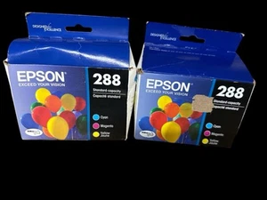 (2 paquetes) Cartuchos de tinta magenta amarillo cian Epson 288 exp. 05/2027 ¡Sellado! - Imagen 1 de 2