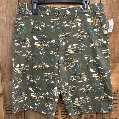 Pantalones Cortos Old Navy Para Hombre 33 Verde Isla Tropical Estampado Palmera Sueltos Caquis Nuevos con Etiquetas Foto 1 de 4