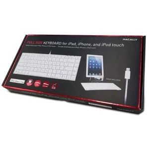 Macally Fullsize Keyboard iPad, iPhone, and iPod Touch W/Stand Lightning Cable - Picture 1 of 5