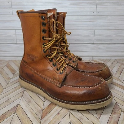 Vtg Red Wing Shoes 877 Moc Toe Leather Work Boots Made In USA sz 10.5 - Image 1 of 4