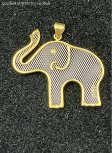18K Gold und Platin Mesh Elefant Anhänger 2,95g - Bild 1 von 9