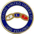 Masonic Order Of Oddfellows Gold Colour Badge And Velveteen Bag