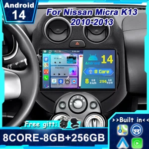 9'' Android 14 For Nissan Micra K13 2010-2013 Car Stereo GPS CarPlay Head Unit - Bild 1 von 18