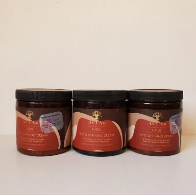 3 As I Am Twist 定义面霜线圈卷发扭结闪亮光滑 * * 凸罐 — 第 1/4 张图片