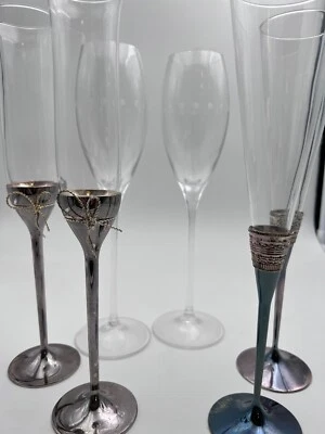 Vera Wang Wedgwood Love Knots & With Love flautas de champán ~ 2 CONJUNTOS / 4 vasos Foto 1 de 4