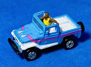 Vintage Micro Machines Toyota Land Cruiser Blue w/s Rider 1989 Galoob - Picture 1 of 5