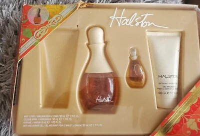 复古 HALSTON 古龙水礼品盒 3 件套沐浴露、香水、古龙水。 描述  — 第 1/4 张图片