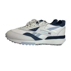 Reebok LX2200 Men’s White Navy Blue Leather Fashion Lace Up Sneakers Size 10 - Picture 1 of 9