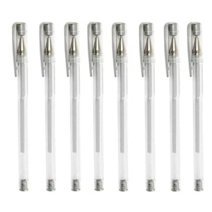 Sparkle Glitter Metallic Pen Silver Gel Pens Fine Nib 0.5mm School College Home - Picture 1 of 10