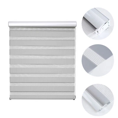 Doppelrollo Aluminum Klemmfix bohren Grau 80cm x 150cm fensterrollo seitenzug - Bild 1 von 4