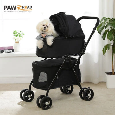 PAWZ Road Double Pet Stroller Dog Cat Puppy Pushchair Jogging Carrier Travel - Image 1 of 4