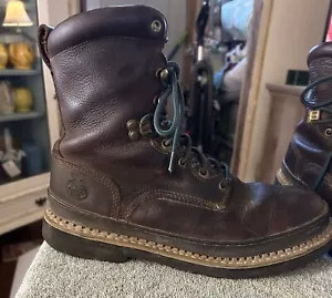 Georgia Giant G8374 Steel Safety Toe 8" Work Boots Men 11W Biker Mechanic Shoes - Picture 1 of 7