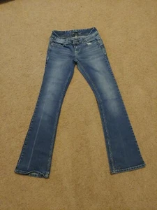 Ariya Jeans - Denim Jeans w/ Shiny Thread - Girls Size 5/6 - Picture 1 of 6