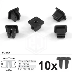 10x Screw Grommets Expanding Nuts Lock Moulding Clips Fits into 10mm Square Hole - Picture 1 of 2