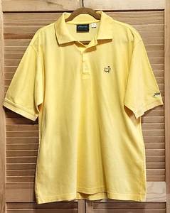Masters Collection Poloshirt Herren Large gelb zweilagig 100% Baumwolle Golf Augusta - Bild 1 von 9