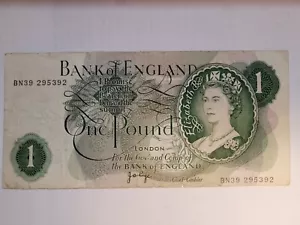 1970 Great Britain 1 Pound HRH Queen Elizabeth II Bank of England BN39 295392 - Picture 1 of 2
