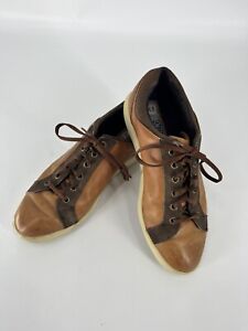 FOOTJOY Contour Casual Brown Leather 9.5 M Mens Golf Hybrid Spikeless Sneakers