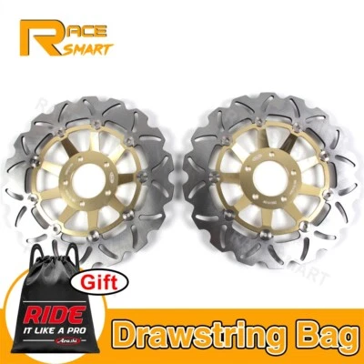 Discos de rotores de freno delanteros dorados para Suzuki GSXR 750 1988-1995 GSXR 1100 1989-2000 Foto 1 de 4