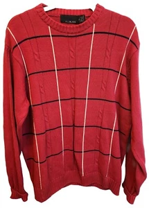 Vintage 90s Bill Blass Red Cable Knit Sweater Size XL - Picture 1 of 4