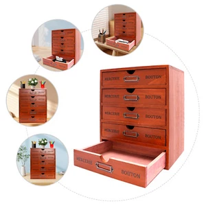 Armario de joyería vintage armario organizador de almacenamiento con 5 cajones madera de pino - Imagen 1 de 13