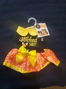Simply Wag Halloween Dress Wicked Sweet Candy Corn X-Small - Picture 1 of 2