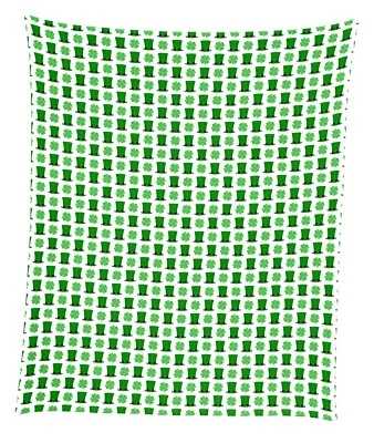 FABRIC TEXTILE PRODUCTS, INC. St. Patrick's Day Top Hats & Shamrocks Mircofleece Throw Blanket 50"x60"