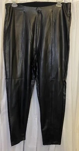 Black Faux Leather Trousers Size 18 New Look Curves NWT Vegan - Picture 1 of 11
