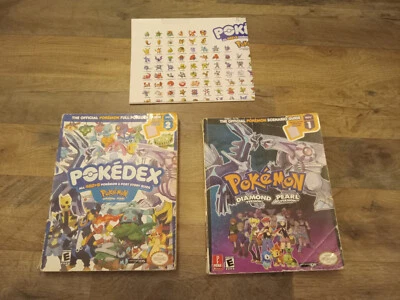 Pokemon Diamond and Pearl Strategy Scenario Guide Vol 1 & 2 Pokedex W/ Poster - Image 1 of 4