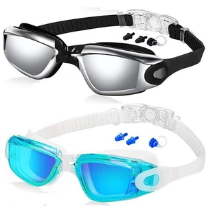 2Pack Adult Swimming Goggles Anti Fog No Leaking Pool Swim Goggles for Men Women - Picture 1 of 8