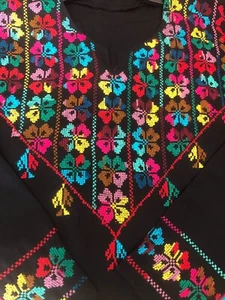 Women’s Egyptian Bedouin Colorful Embroidered Abaya Kafatan Handmade Siwa Egypt! - Picture 1 of 12
