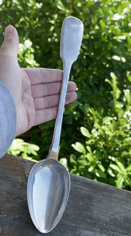 Antique 1835 London England Richard Britton Sterling Silver Stuffing Spoon Cover