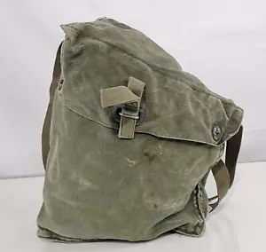 Genuine Surplus Swedish SIde Bag Gas Mask Bag Vintage Canvas Green (3019) - Picture 1 of 5
