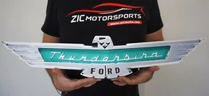 "Ford Thunderbird 1957 emblema insignia de alta resistencia letrero de metal de acero grande - 30"" X 6" - Imagen 1 de 7