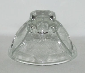 Hazel Atlas Glass FLORENTINE No.2 Poppy Crystal Single Flat Candle Holder - Picture 1 of 2