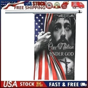 One Nation under God Flag Christian Jesus American Flags 4X6Ft Indoor and Outdoo - Picture 1 of 15