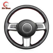 Black Genuine Leather Anti-Slip Steering Wheel Cover For Mazda MX-5 Miata RX-8