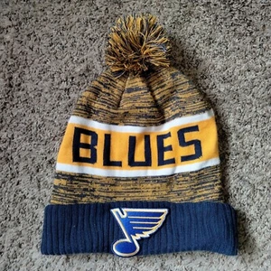 St. Louis Blues Winter Beanie Hat Cuffed Pom Top One Size Fanatics Authentic NHL - Picture 1 of 2