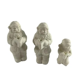 Lotto 3 Canti Babbo Natale Ceramica Bianca e Bambini Cantanti Natale Vacanze - Foto 1 di 5